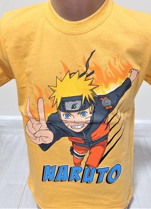 Детская желтая футболка "Naruto" для мальчика Турция Turkey на...