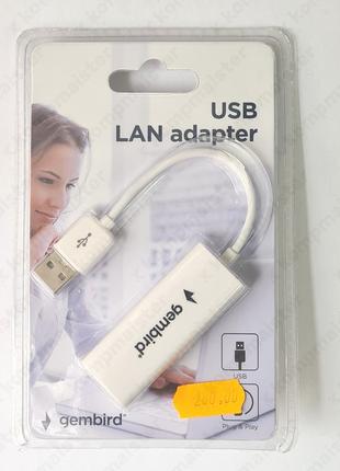 Адаптер USB to Ethernet Gembird (NIC-U2-02) білий