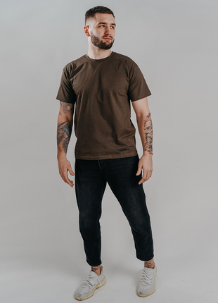 Базова шоколадна чоловіча футболка 100% бавовна (+25 кольорів)