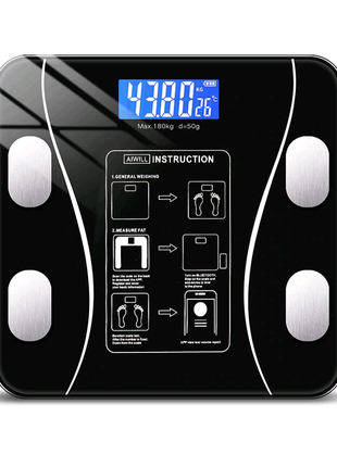 Напольные умные фитнес весы Bluetooth до 180 кг  Смарт весы