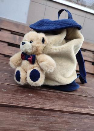 Винтажный колекционный плюшевый рюкзак teddy bear 1998г. очень...