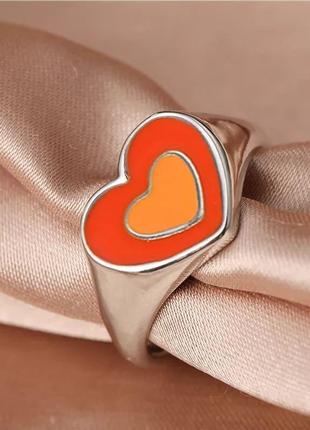 Кольцо сердечки стильное колечко сердце