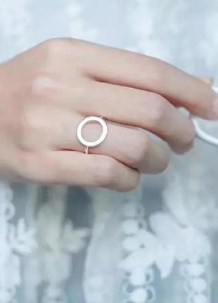 Кольцо серебро 925 покрытие колечко минимализм круг