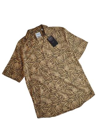 Цветная рубашка гавайка с коротким рукавом only & sons m 38, 46