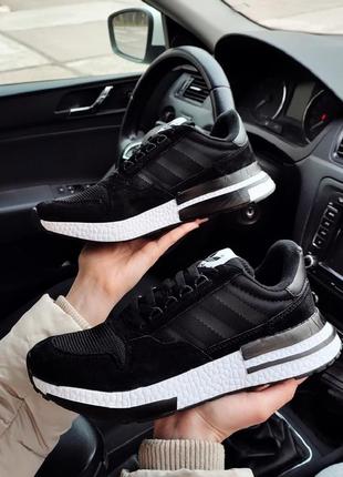 Замшеві кросівки adidas zx 500 black