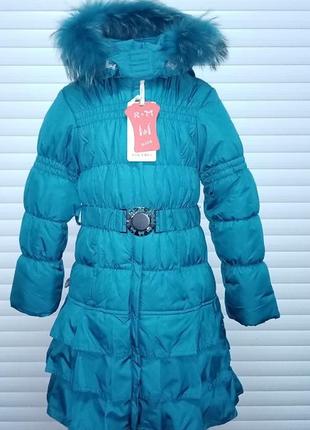 Зимняя куртка-пальто для девочки. р.116-140. т.м. r&m