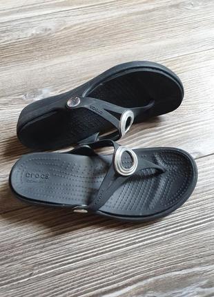 Сабо кроксы  вьетнамки на платформе crocs ор-л w4 34-35р