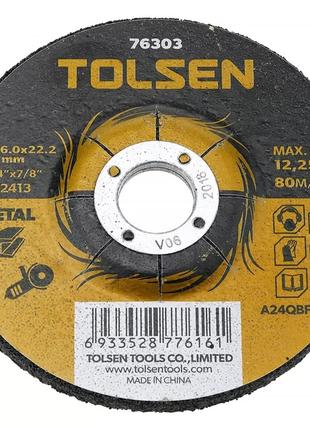 Диск шлифовальный по металлу 125х6.0х22.2мм TOLSEN 76303