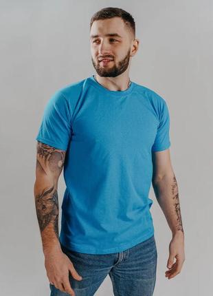 Базова чоловіча футболка 100% бавовна колір ультрамарин (+25 к...