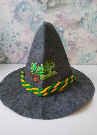 Баварская шляпа,шапка в баварском стиле из толстого фетра,
