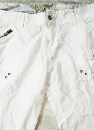 Жіночі, білі, спортивні штани, карго, бриджі з кишенями, що регул