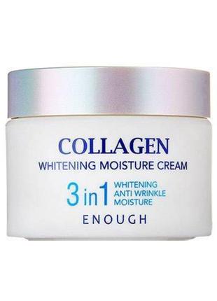 Крем для лица тройного действия enough collagen whitening mois...