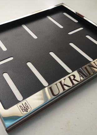 Рамка для кріплення мото номера України с написом Ukraine