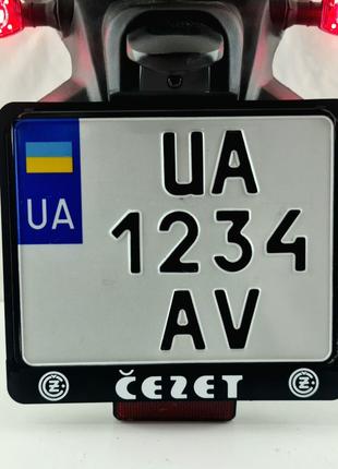 Чезет рамка для крепления мото номера Украины подномерник мото...