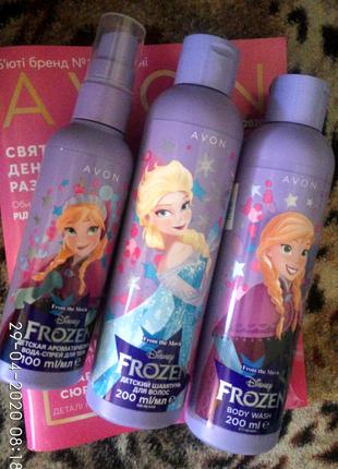 Детский подарочный набор 3шт AVON Disney Frozen шампунь гель духи