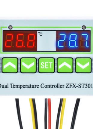 Регулятор температуры цифровой (ZFX-ST3012) 2 датчика 2 выхода...