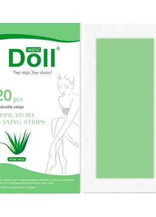 Восковые полоски Doll Wax YZ010-20Z Aloe для депиляции тела 20...
