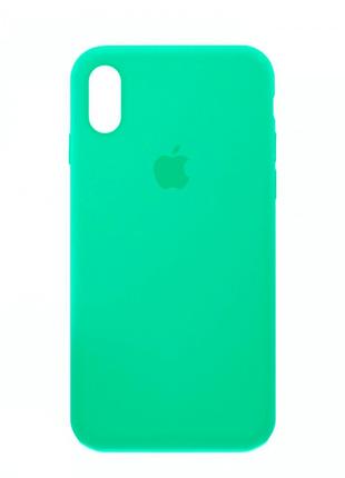 Чехол Silicone Case Full Cover iPhone XS Max Spearmint (47)