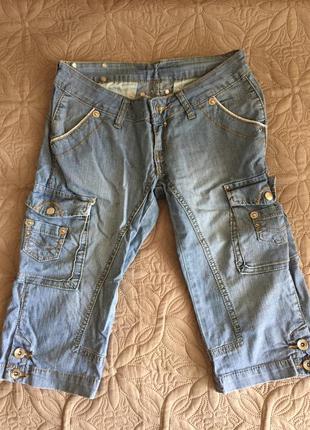 Удлинённые шорты из тонкого джинса р.36