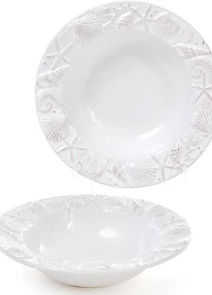 * Набор 3 тарелки "Морской Бриз" Ø23.5см, суповые, белая керам...