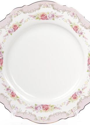 * Набор 6 фарфоровых обеденных тарелок Bristol Ø27.5см, розовы...