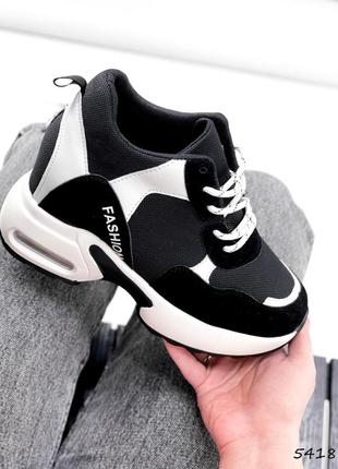 Кросівки жіночі temin чорний + білий

код: 5418