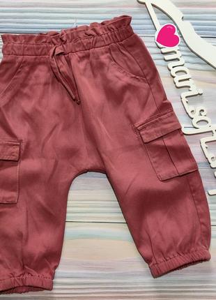 Розовые брюки с карманами early days р. 6-9 мес