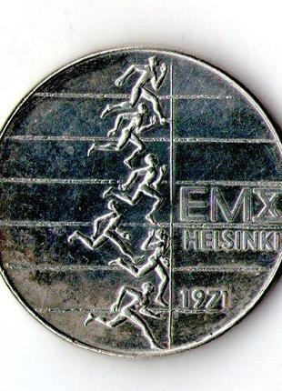 Финляндия 10 марок 1971 чем-т Европы по лёгкой атлетике 1971 г...