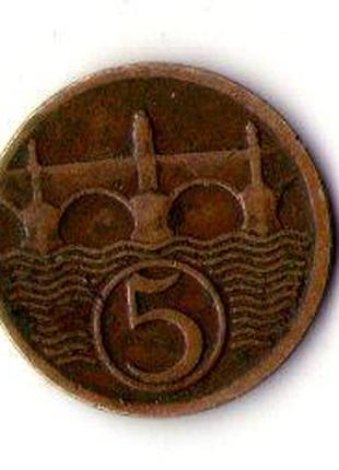 Чехословакия Первая Республика 5 геллеров, 1931 год №1173