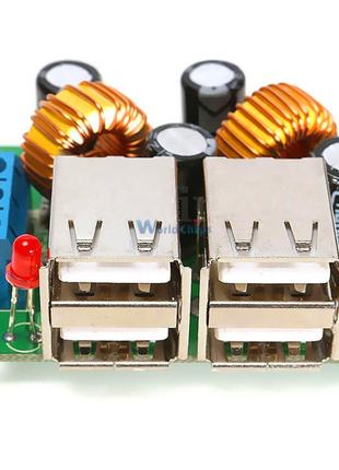 Зарядное устройство 4 USB 5v до 6 Ампер, Вход 7-40v Resistor A...