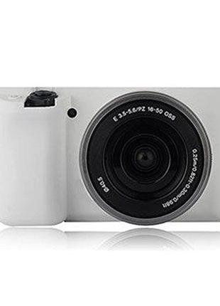 Защитный силиконовый чехол для фотоаппаратов SONY A6000 - белый