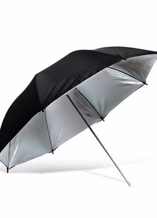 Фото-зонт черно-серебряный на отражение Arsenal 84 см