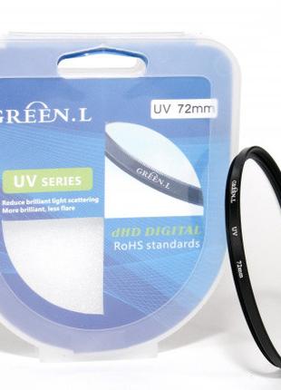Ультрафиолетовый защитный UV светофильтр Green.L 72 мм