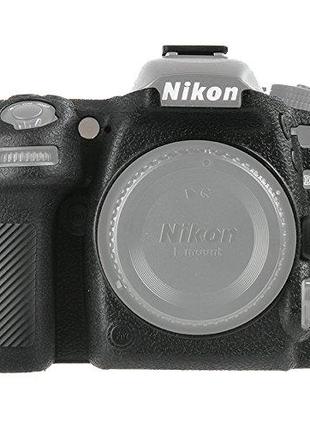 Защитный силиконовый чехол для фотоаппаратов Nikon D7500 - черный