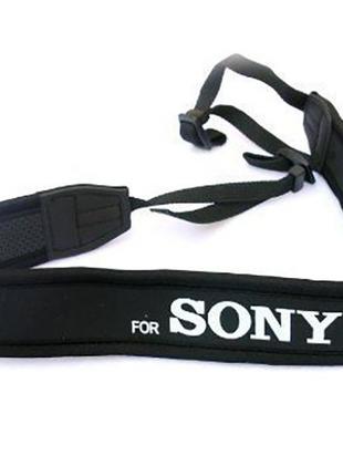 Плечевой шейный ремень для фотоаппаратов SONY (неопрен) - черный