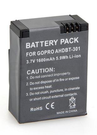 Аккумулятор AHDBT-301 (AHDBT-302, 201) для GoPro Hero 3 - 1600 ma