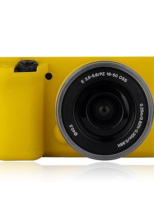 Защитный силиконовый чехол для фотоаппаратов SONY A6000 - желтый