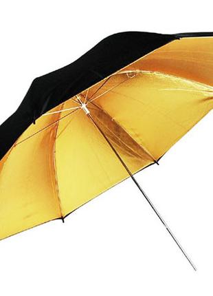 Фото-зонт 2 в 1 - черно-золотой на отражение + белый Arsenal 8...