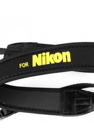 Плечовий шийний ремінь для фотоапаратів NIKON (неопрен) - жовт...