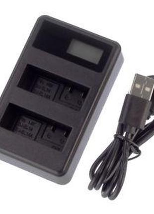 Зарядное устройство LCD2-ENEL14 с USB для 2-х аккумуляторов Ni...