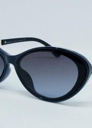 Chanel стильные женские солнцезащитные очки овальные синие с г...