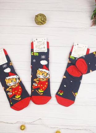 Новогодние носки новорічні шкарпетки носкі махрові р. 36-40