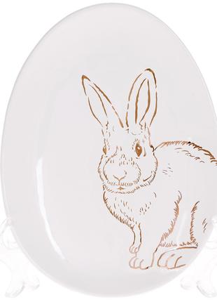 Блюдо керамическое сервировочное с рисунком Bunny, 16,5см, цве...