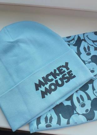 Комплект детский шапка и баф mickey mouse