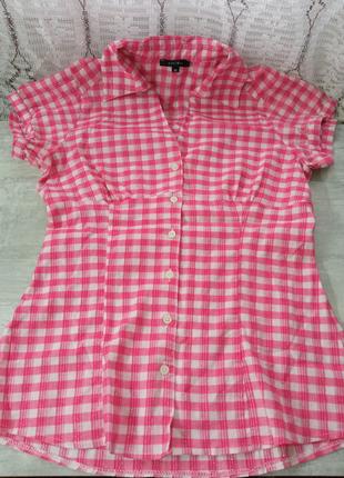 Жіноча, рожева, бавовняна блузка, блузка, сорочка з коротким рука
