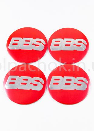 Наклейки для ковпачків на диски BBS червоні (56 мм)