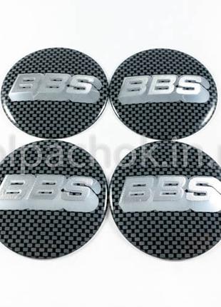 Наклейки для ковпачків на диски BBS чорний карбон/сріблястий л...