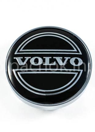 Колпачок на диски Volvo хром/черный лого (60мм)