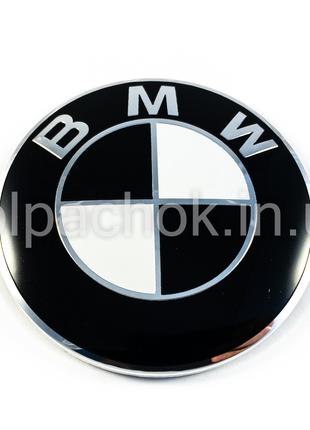 Эмблема BMW F10/E81/F07/E63 51147057794 черно-белый лого 82мм.