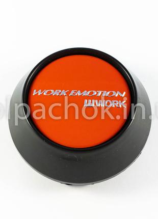 Колпачки на диски Work Emotion конус/черный/красный лого(64-69мм)
